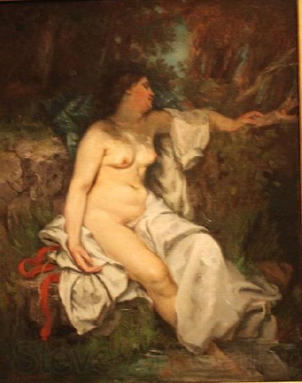 Gustave Courbet Bather Sleeping by a Brook Norge oil painting art